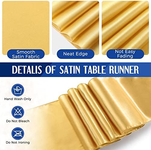 Tudomro 16 Pack Dark Blue and Gold Plastic Tablecloths Satin Runner Set - Image 4
