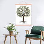 DIY Fingerprints Wedding Sign in Guest Book Tree Canvas with Wooden Hanger Personalized Wedding Gift for Couple Anniversary Party Decorstions-80x120cm - Image 4