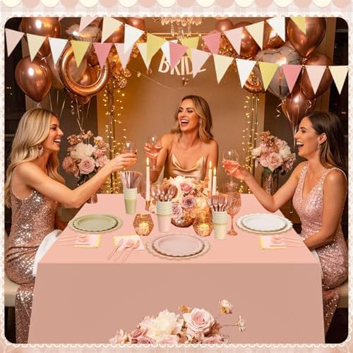 Mimorou 342 Pcs Rose Gold Party Supplies Plates Napkins Cups - Image 6