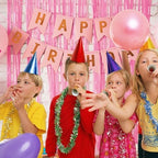 20 Pack Backdrop Party Decorations Pink Tinsel Curtain Party Backdrop Foil Fringe Birthday Decorations Photo Booth Streamer Backdrop Pink Theme Bachelorette Graduation Party Decorations - Image 2