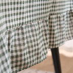 vctops Farmhouse Green Plaid Ruffle Table Cloth, Boho Cotton Linen Tablecloth, Washable Table Cover for Rectangle Table Baby Shower Kitchen Party Wedding Decor (Grey Green,55"x102") - Image 6