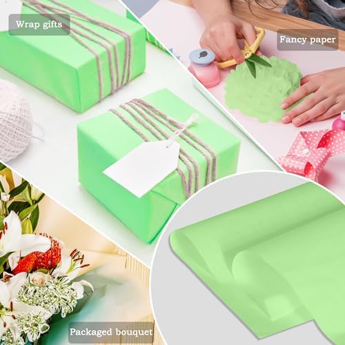 500 Sheets Light Green Tissue Paper for Gift Bags Wrapping Tissues Bulk 20 X 30 Inch Wrapping Paper for Gift Packaging Art Crafts DIY Birthday Wedding Party Favors - Image 2