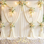 30ft x 15ft Champagne Wrinkle Free Backdrop Curtains for Wedding Party Backdrops Curtain Drapes Fabric Decorations Photo Back Drop Cloth for Baby Shower Photography Stage Reception - Image 2