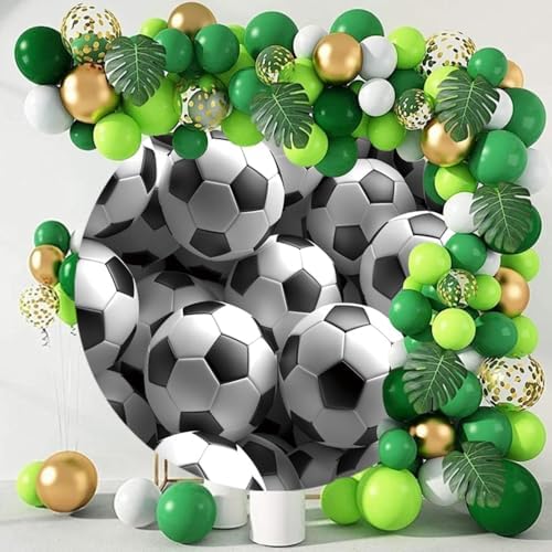 Soccer Round Arch Backdrop Cover Circle Football Backdrop Sports Theme Football Baby Shower Birthday Party Decorations Photography Background for Men Soccer Fans Kids Boys 7.5ft - Image 4