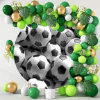Soccer Round Arch Backdrop Cover Circle Football Backdrop Sports Theme Football Baby Shower Birthday Party Decorations Photography Background for Men Soccer Fans Kids Boys 5ft - Image 4