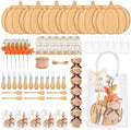 50 Pcs Fall Baby Shower Prizes for Game Winners 6 Sets Pumpkin Bamboo Cheese Board Spoon Fork Butter Spreaders Towel Thank You Card and Gift Bags for Thanksgiving Baby Shower Favors by EYNDYN