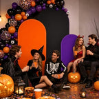 FYSUIMU 3 Pcs Halloween Arch Backdrop Covers Orange Black Purple Stretchy Spandex Arch Stand Fabric Cover for Wedding Birthday Baby Shower Party Photo Booth Decoration (4ft/5ft/6ft) - Image 6