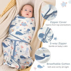 Baby Swaddle Sleep Sack 3-6 Months, Cotton Swaddles for Newborns - Image 3