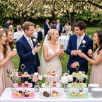 8 Pcs 3 Tier Serving Tray Cupcake Stand, Square, White, Pink, Green - Image 5