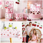 Shes the Cherry on Top Baby Shower Party Decorations, Pink and Red - Image 6