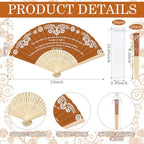 Barydat 24 Sets Cielito Lindo Baby Shower Favors De Barro Paper Hand Fans with Organza Bags Mexican Folding Fans Handheld Home Decor DIY Supplies for Guest Talavera Bridal Baby Shower (Terracotta) - Image 6