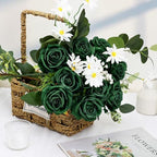 48 PCS Emerald Green Roses Artificial Flowers, Silk - Image 5