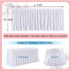 Table Skirt for Teacher Desk Classroom Wedding Baby Shower, White, 11ft - Image 2