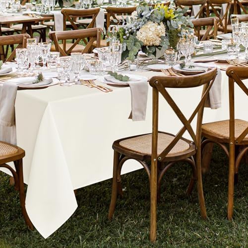 Fitable 8 Pack Ivory Tablecloths 70x120 Inch for 6-8 Ft Rectangle Tables - Image 2
