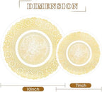 HOMIP 120PCS Clear Gold Plastic Plates with Gold Lace Design, Disposable Retro Plates Include 60PCS 10" Dinner Plate & 60PCS 7" Dessert Plate Perfect for Party Wedding and Holiday - Image 2