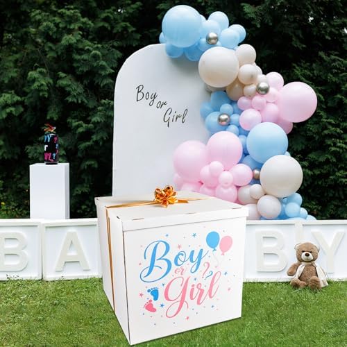 gisgfim 28 Inches Extra Large Gender Reveal Gift Box Kit Balloon Boy Girl - Image 5