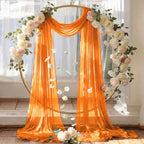 Pack of 2 Wedding Arch Drape Panel Fabric 30" x 50ft - Orange - Image 6