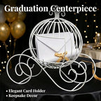 White Wire Cinderella Coach Carriage Centerpiece, 13.65" - Image 5
