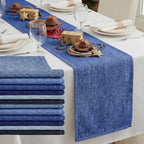 12 Pcs 72 x 13'' Blue Jean Baby Shower Table Runner Decorations by Unknown