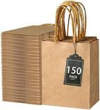 SPERPAND 150Pcs Small Gift Bags - 6.5" Brown Paper Bag Kraft Gift Bags for Birthday, Baby Shower, Christmas, Wedding, Party Favor Bag by SPERPAND