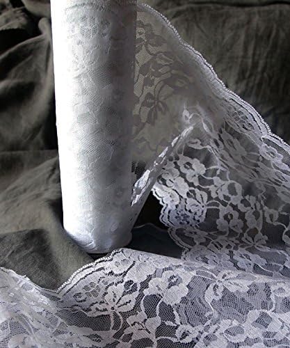 AK TRADING CO. 14" x 10 Yards White Crochet Floral Lace Ribbon – Extra-Wide Soft Trim for Crafts, Wedding Décor & Floral Design - Image 2