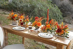 Artificial Flowers 25pcs Real Looking Red Silk Fake Flowers Combo with Stems for DIY Wedding Bouquets Bridal Shower Centerpieces Party Decorations (Orange) - Image 5