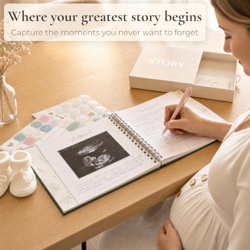 Baby Memory Book from Pregnancy to Age 5, Baby Book Keepsake, Neutral Toast - Image 4