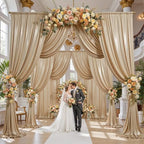 50x15FT Champagne Gold Sequin Backdrop Curtain Double Sided by PartyVillage