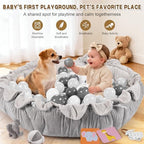 5-in-1 Baby Activity Gym & Play Mat with 6 Hanging Toys, Tummy Time Mat & Cards - Extra Large, Reversible Machine Washable Pad - Gift for Newborns, Infants 0-12 Months, Grey - Image 6