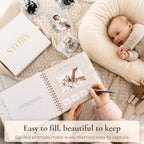 Baby Memory Book from Pregnancy to Age 5, Baby Book Keepsake, Neutral Toast - Image 5