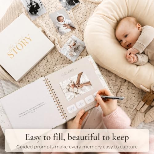 Baby Memory Book from Pregnancy to Age 5, Baby Book Keepsake, Neutral Toast - Image 5