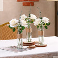 Qinyoung 10 Set Clear Glass Vase with Flowers Centerpiece for Bridal Shower by Qinyoung
