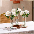 Qinyoung 10 Set Clear Glass Vase with Flowers Centerpiece for Bridal Shower by Qinyoung