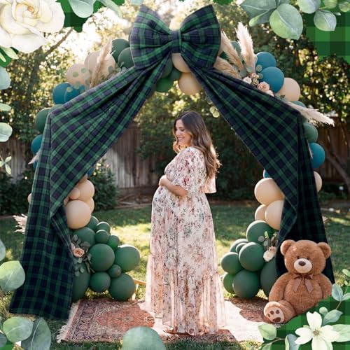 Riceshoot Giant Tartan Plaid Bow Decor Blue Green OversizedBows Decoration - Image 4