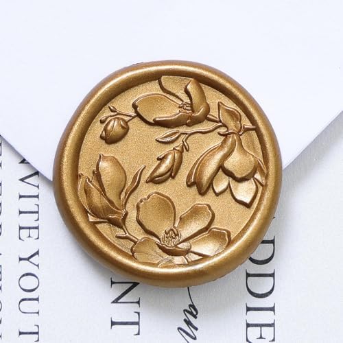 UNIQOOO 50 Pack Light Gold Floral Vellum Jackets&Magnolia Wax Seal Stickers - Image 6