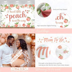 Costova Peach Baby Shower Decorations, A Sweet Little Peach Is on The Way Baby Shower Decorations, Peach Themed Backdrop Balloon Tablecloth Cake Topper Sash for Sweet as a Peach Girls Party - Image 5