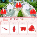 Blulu 60 Pack Wedding Heart Folding Hand Fans Decor Bulk, Red White - Image 3