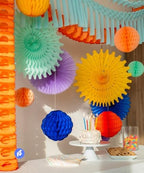 POP SOCIIAL Eco Friendly Paper Party Decoration Set - 13 Pieces, Miami Carnival - Made in the USA Plastic-Free FSC Sustainable Recyclable Reusable Pack - Dopamine Decor by POP+SOCIIAL