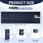 12 Pack Navy Blue Cheesecloth Table Runner 10Ft, Gauze Table Runners 21.5 x 120 inch,Semi Sheer Cheese Cloth Fabric Runner Bulk for Wedding,Party,Baby Shower,Bridal Shower - Image 2