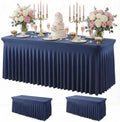 2Pack Spandex Tablecloth for 6FT Rectangle Tables,Table Skirt by Baoszty