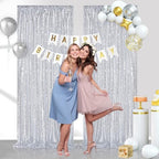 Sequin Backdrop Curtains 6ft x 8ft Silver Background Wedding Decoration - Image 3