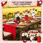 12 Pcs Ladybug Baby Shower Decorations Set with Wooden Picks Jars - Image 5