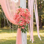 Tigeen 24 Bundles Artificial Flowers Bouquet Silk Peonies, Coral Red - Image 4