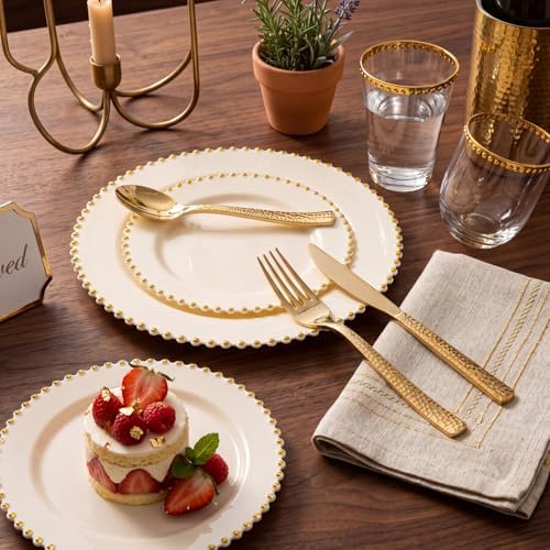 Supernal 180pcs Gold Plastic Silverware Set for Wedding, Party & Catering - Image 4
