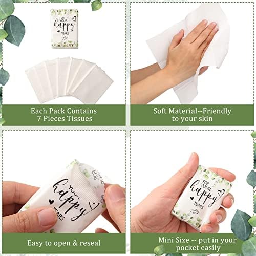 Sinmoe 200 Packs Happy Tears Wedding Facial Tissue Packs Travel Size - Image 3