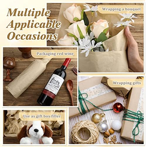 Teling 500 Sheets Tissue Paper for Gift, Kraft, 14 x 20 Inch - Image 3