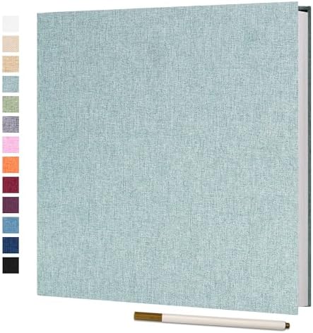 Vienrose Large Photo Album Self Adhesive for 4x6 8x10 10x12 Pictures Scrapbook Album DIY Scrap Book 40 Sticky Pages with A Metallic Pen 13"x12.6"40 Pages Turquoise by Vienrose