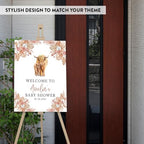 Andaz Press Boho Highland Cow Baby Shower Decorations, Highland Cows Personalized Baby Shower Welcome Sign Board, Western Shower Sign, 16"x20" Canvas Guest Book Alternative - Image 3