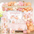 Coquette Fall Baby Shower Decorations for Girl, Little Pumpkin Baby Shower Decorations,A Little Pumpkin is on The Way with Backdrop Balloon Garland Plates Cups Napkins Tablecloth Sash by Lenyunge