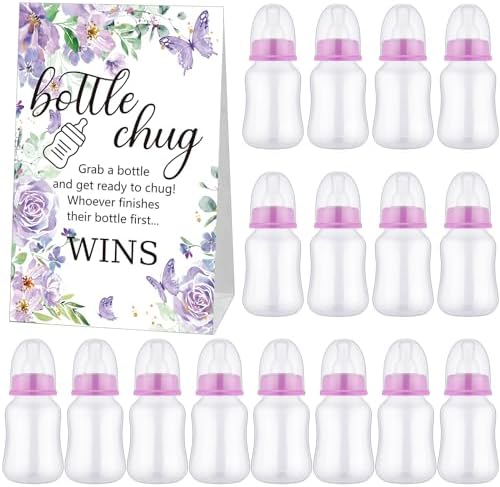 TrelaCo 20 Pcs Bottle Chug Game, Butterfly Baby Shower Favors, Purple by TrelaCo